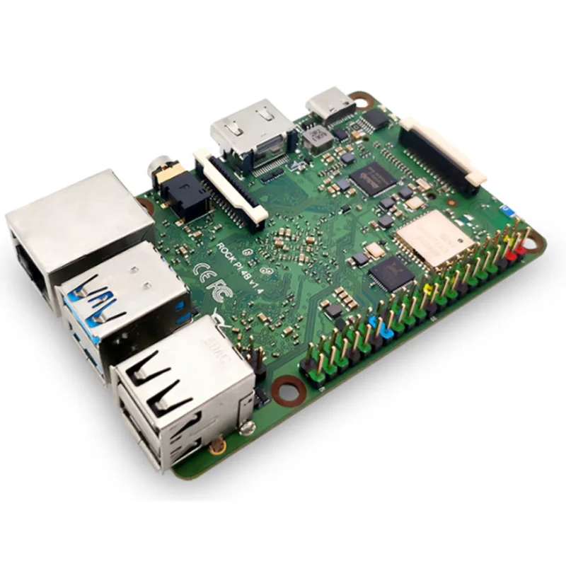 1GB ROCK PI 4B V1.4 Rockchip RK3399 ARM Cortex шестиядерный SBC/одноплатный компьютер, совместимый с официальным малиновый PI дисплей - Комплект: 1GB