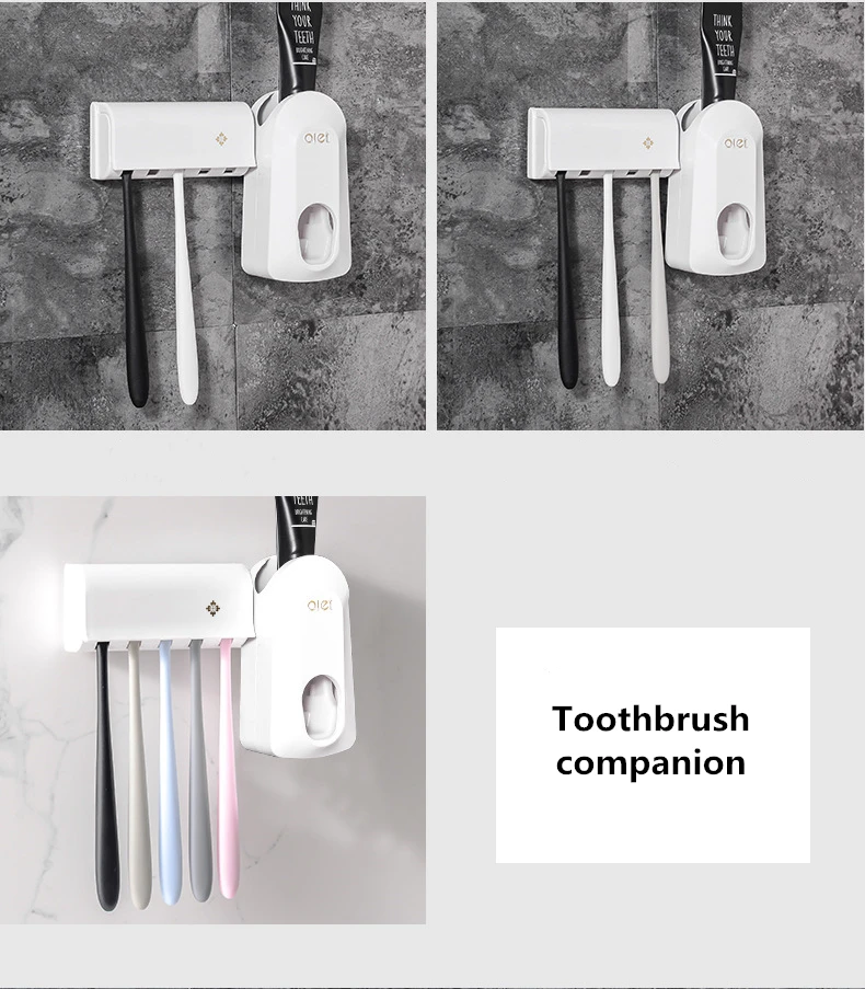 Зубная щётка держатель Автоматический Дозатор зубной пасты держатель Аксессуары для ванной комнаты Набор держатель для зубной щетки настенный держатель для ванной комнаты