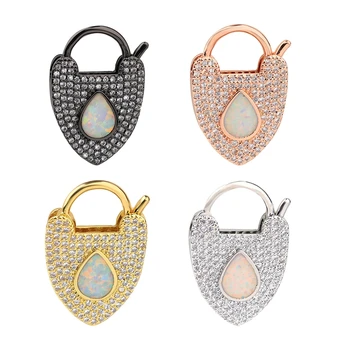 

Juya DIY Love Heart Pendant Locks Supplies Handmade Metal Locket Lock Clasps Accessories For Pendant Needlework Jewlery Making