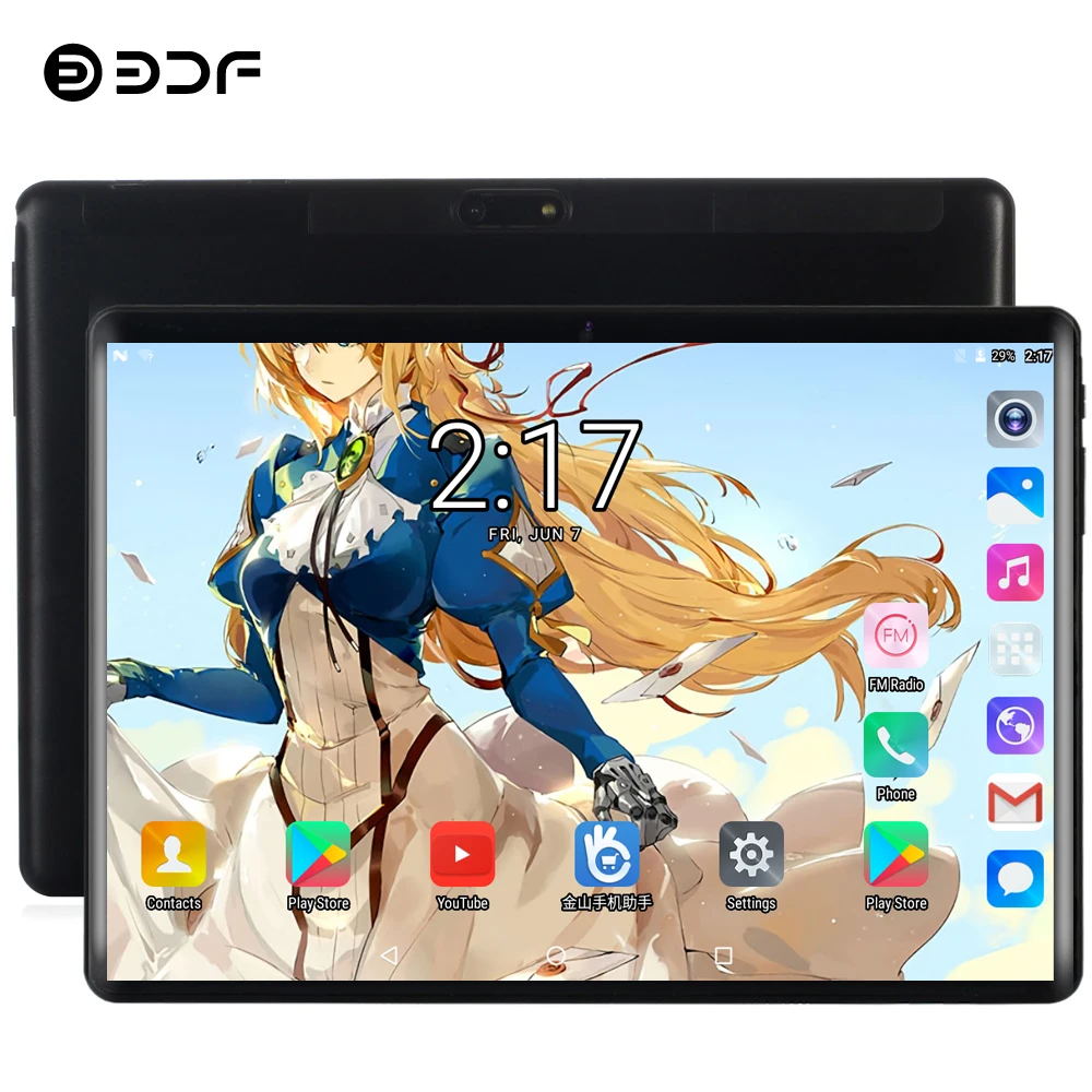 Billig BDF Tablet 10 Zoll 3G 4G LTE Telefon SIM Tabletten Pc Android 9.0 Google Spielen Zehn Core 8 GB 128 GB IPS Tablet 7 8 9 10 Metall Tablet Pc