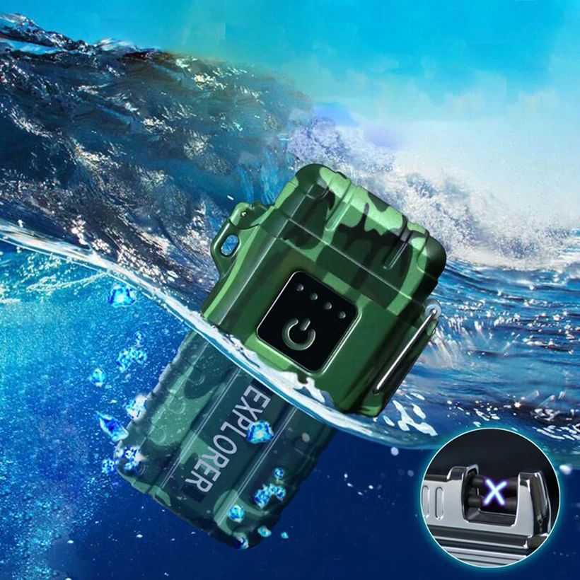 

Original Dual Arc Rechargeable Windproof Sense Touch Lighter Double Arc Waterproof Pulse Ligthers Smoking Outdoor Lighter