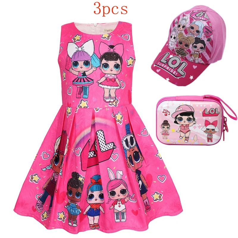 

Kids Dress for Girls Sleeveless Lol Dress Birthday Party Dress Toddler Girl Cosplay Dress Up Doll Clothes Baby Vestidos Clothing