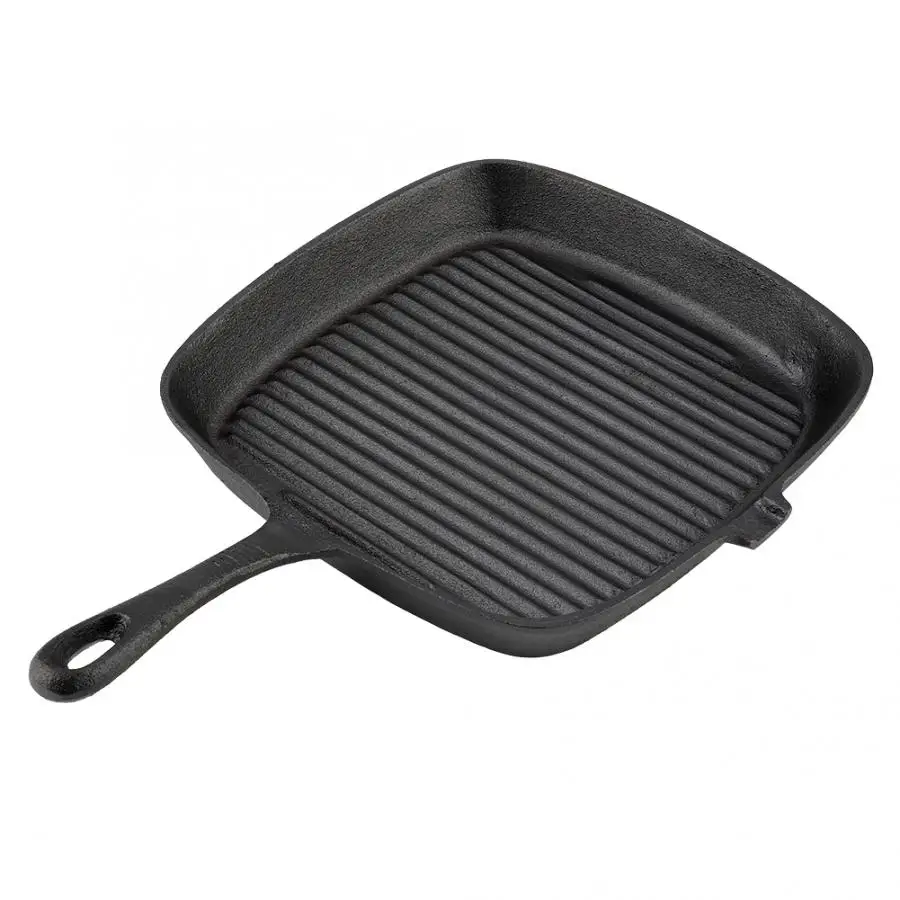 

Cast Iron Steak Frying Pan Food Meals Gas Induction Cooker Cooking Pot Kitchen Cookware Cooking