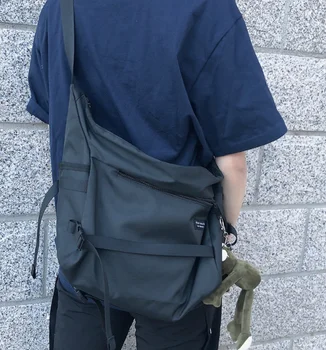 

Fashion women and men's handbag nylon shoulder messenger cross body bag large tote cute vintage popular bag black t9656