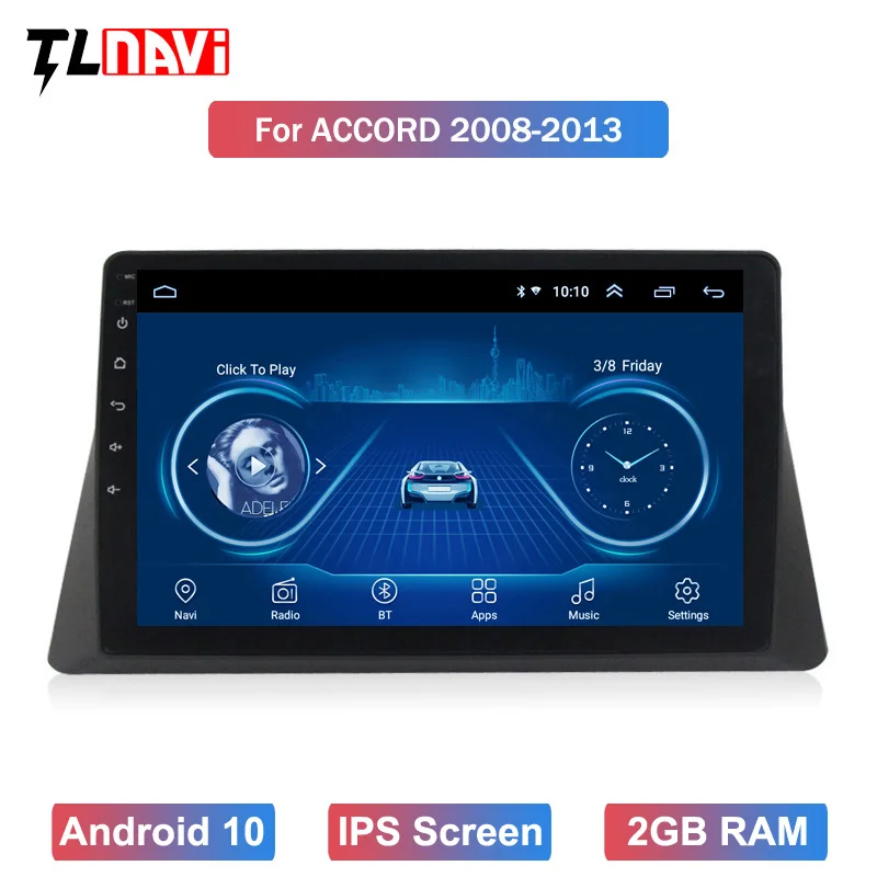 10.1inch Android 10 Car GPS Navigation For Honda-accord 2008-2013 Support Stereo Audio Radio Video Bluetooth | Автомобили и