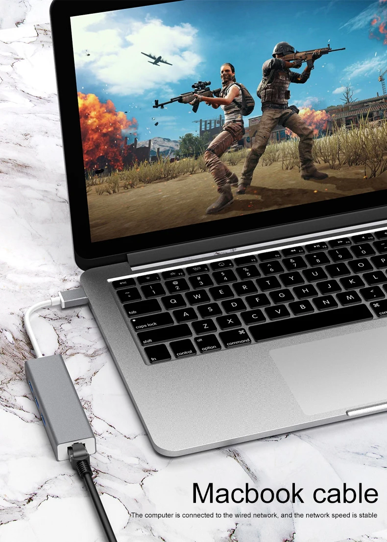 USB usb-хаб Мульти USB 3,0 концентратор Высокоскоростной 3 порта с usb-кабелем RJ45 сетевая карта для ПК ноутбука Компьютерные аксессуары