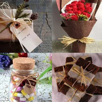 

1 Roll 218 Yards Raffia Paper Ribbons Packing Twine Rope for Christmas Gift Box Wrapping Package DIY Crafts Party,