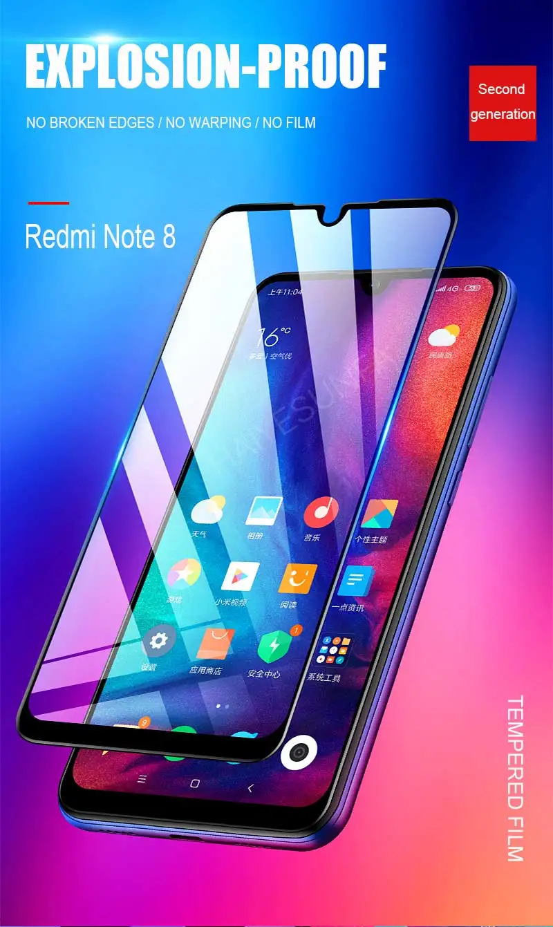 9D полное Защитное стекло для Xiaomi Redmi Note 8 7 6 Pro Защита экрана для Xiaomi Redmi 7 6 6A 5 Plus защитное стекло