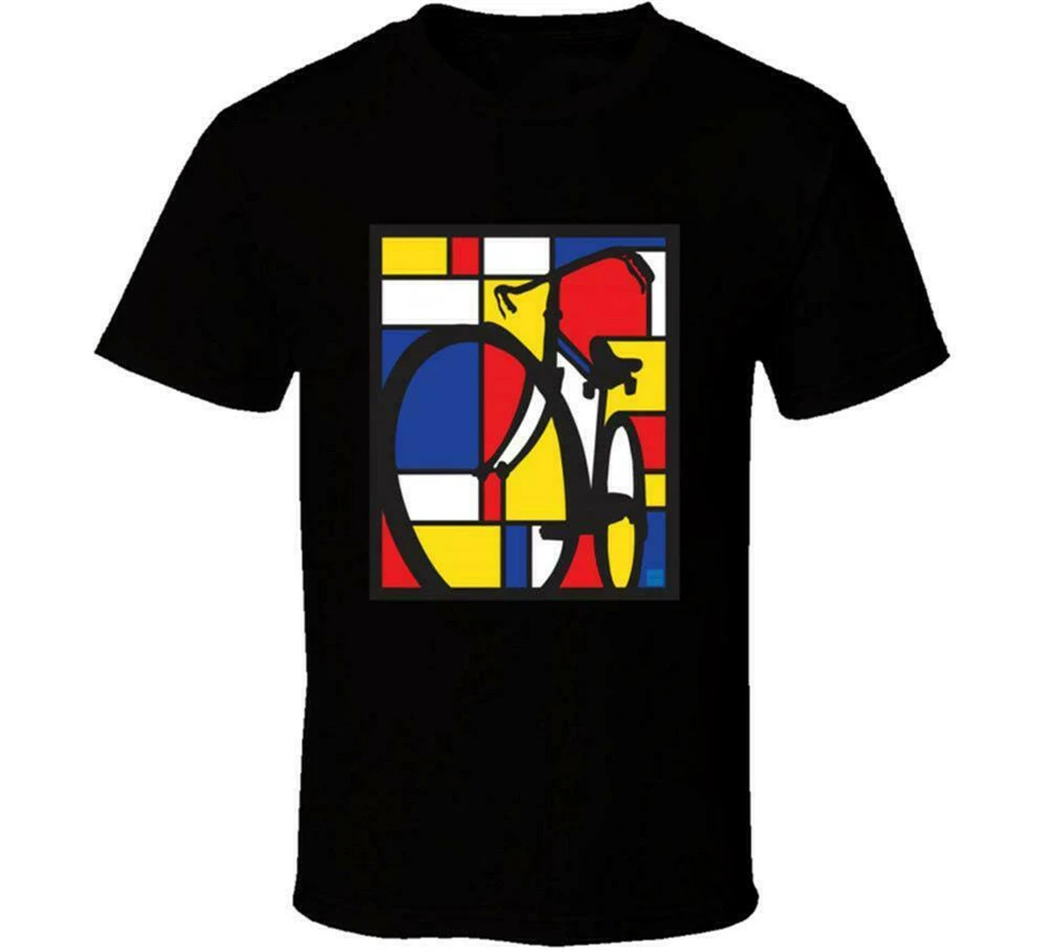 New Mondrian Bicycle T-Shirt Mens Many Colors Fan Gift From Us Usa Size Em3 Fashion Classic Style Tee Shirt |