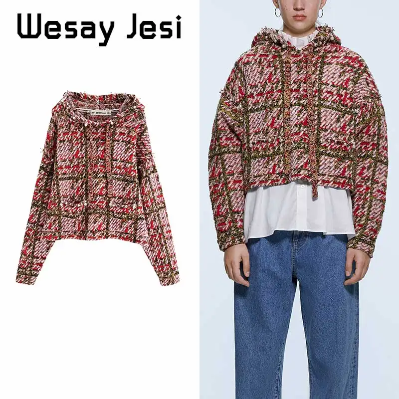 

Women Outerwear Winter casual plaid Harajuku Office Ladies Women Coats and Jackets Vintage Autumn Long Sleeve Coat
