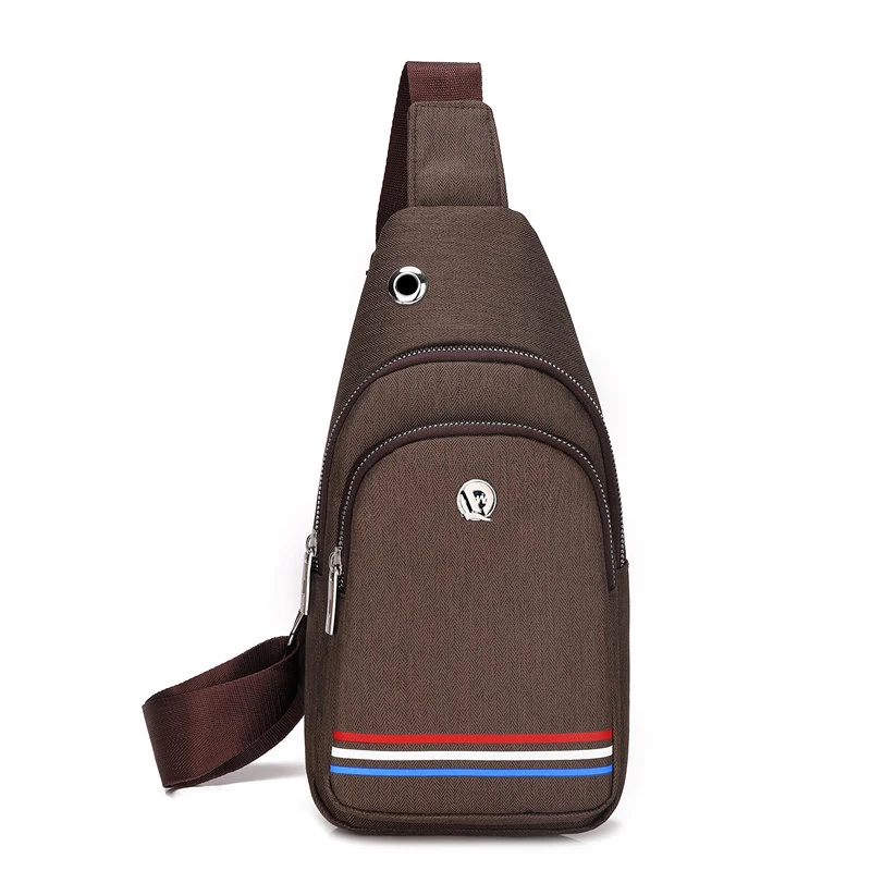Модная мужская оксфордская тканевая нагрудная сумка Портативная мужская сумка через плечо функциональная дорожная сумка-Органайзер Повседневная поясная сумка - Цвет: Brown