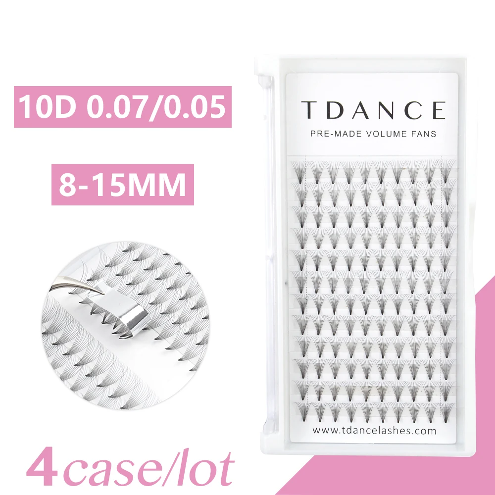 TDANCE 4 шт./лот ресницы для наращивания 10D принадлежности 0 07 05 мм толщина
