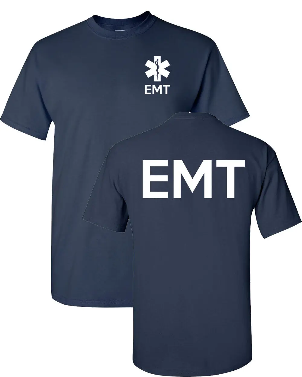 EMT EMS фельдшер скорой медицинской помощи спереди и сзади Mes футболка две стороны
