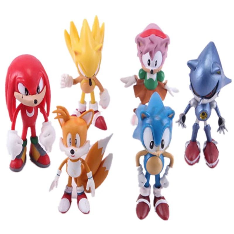 Toys 6 pcs Sonic the Hedgehog Figure Boxed PVC Game Toy Sonic Action