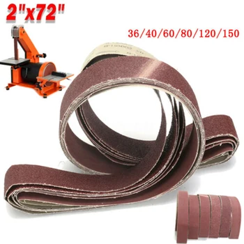 

6pcs Sanding Belt 5*182 Cm For Grinding 36/40/60/80/120/150Grit Sandpaper Pack