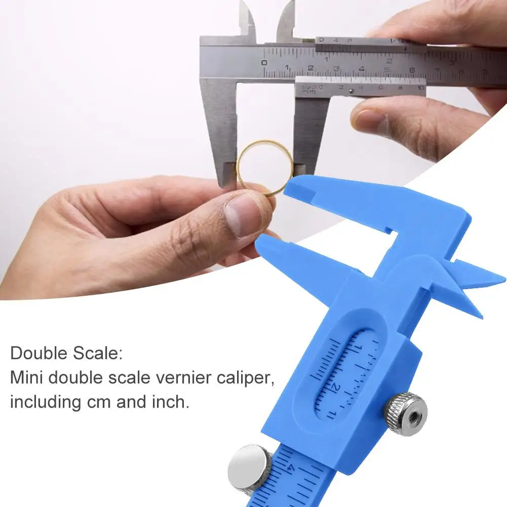 

0-120mm Vernier Caliper Double Scale Plastic Vernier Caliper Measuring Student Mini Tool Ruler DIY Model Making