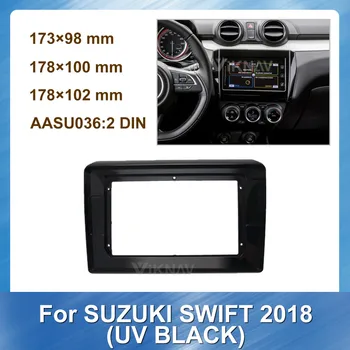 

2DIN Car Stereo DVD Radio Fascia for Suzuki Swift 2018 UV Black Audio Player Panel Adapter Frame Dash Mount Installation Kit