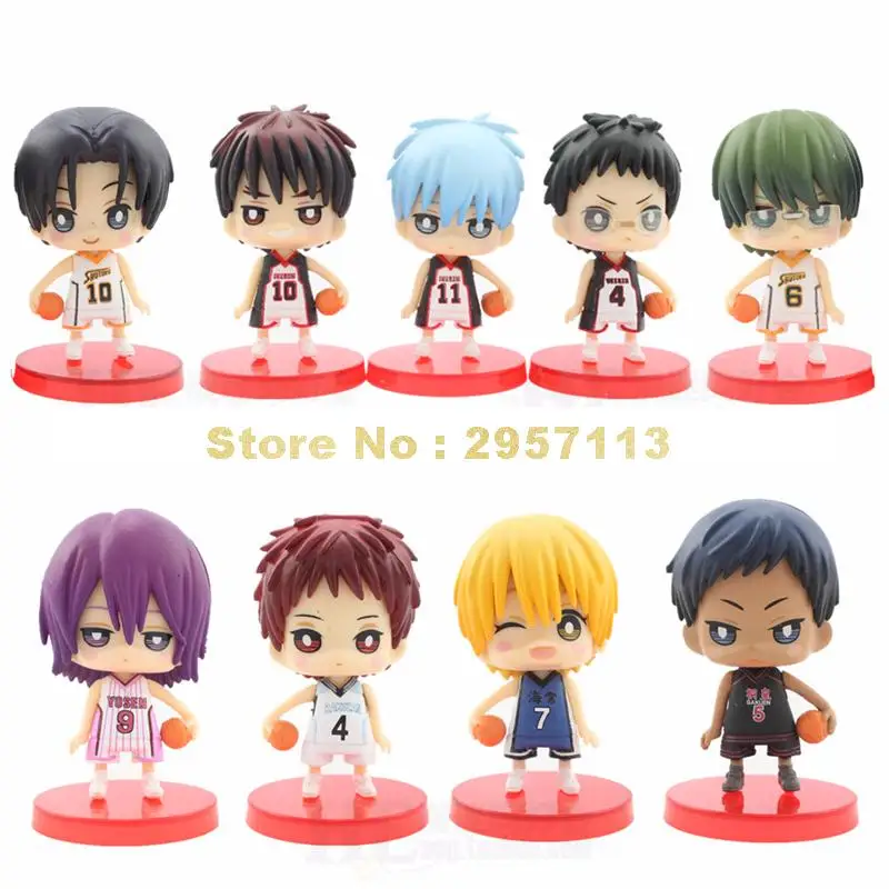 9 шт./лот аниме куроко нет корзины tetsuya midorima shintaro kise ryota kagami taiga aomine daiki ПВХ фигурка