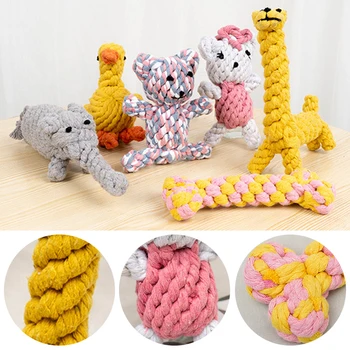 

6Pcs Pet Dog Chew Molar Toys Chew Knot Dog Rope Toys Durable Braided Bone Rope Funny Toys For Small Large Dog Pet Supplies
