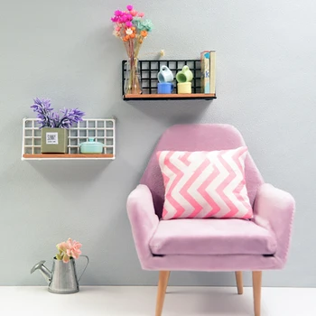 

1:12 Dollhouse Miniature Kitchen Wood Brown Wall Mount Shelf Storage with Jars and Eggs Dollhouse Kitchen Furniture Accessories