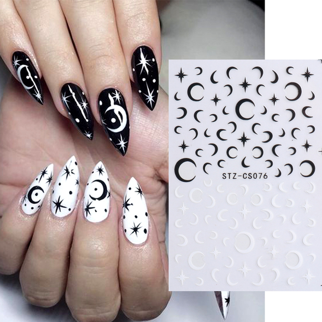 Golden Curve Marble Line Nail Sticker Irregular Swirl Striping Slider Charm Nail Design Gel Polish Decal Manicure LESTZ-CS067