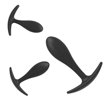 100% Safe Silicone Dildo Butt Plug Anal Plugs Unisex Sexy Stopper 3 Different Size Adult Sex Toys for Men/Women Trainer Massager 3