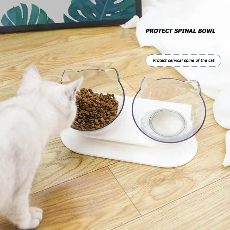 Прозрачные кошачьи уши в форме кормушка-миска для домашних питомцев нескользящий держатель для еды для собак кошек держатель для корма для домашних животных Кормушка для собак товары для кормления