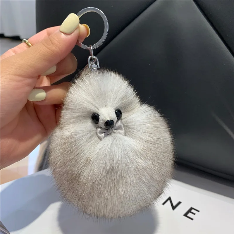 Fluffy Small Fur Ball Keychain Cute Fox Soft Plush Car Keyring Pendant Fashion Mini Doll Bag Ornaments Birthday Gift Accessories | Украшения