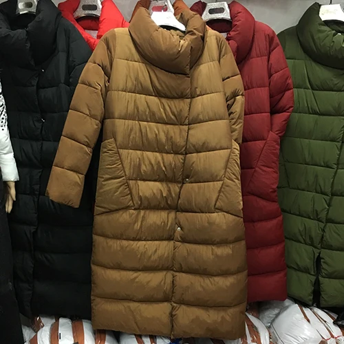 Водолазка Длинная женская куртка модная тонкая теплая зимняя куртка Женская водонепроницаемая дизайнерская Плотная хлопковая Парка женская верхняя одежда DR654 - Цвет: caramel