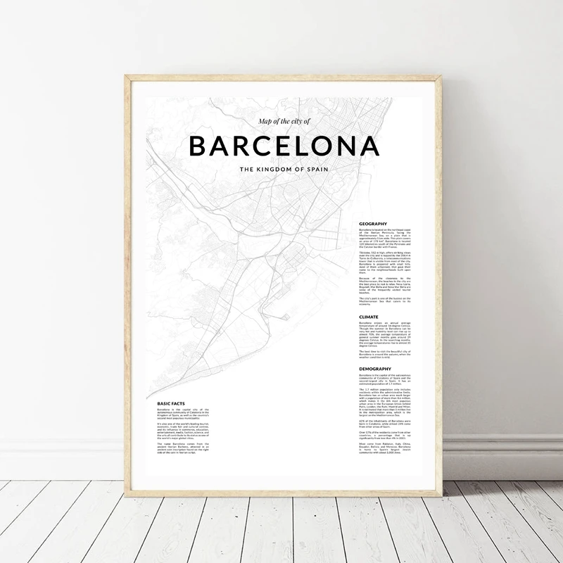Barcelona-City-Map-Modern-Canvas-Painting-Nordic-Posters-and-Prints-Wall-Art-Pictures-For-Spanish-Living (2)