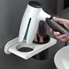 Wall Mounted Hair Dryer Holder, Self-Adhesive, Rack, Punch-Free, Bathroom Supplies, Shelf Organizer 3