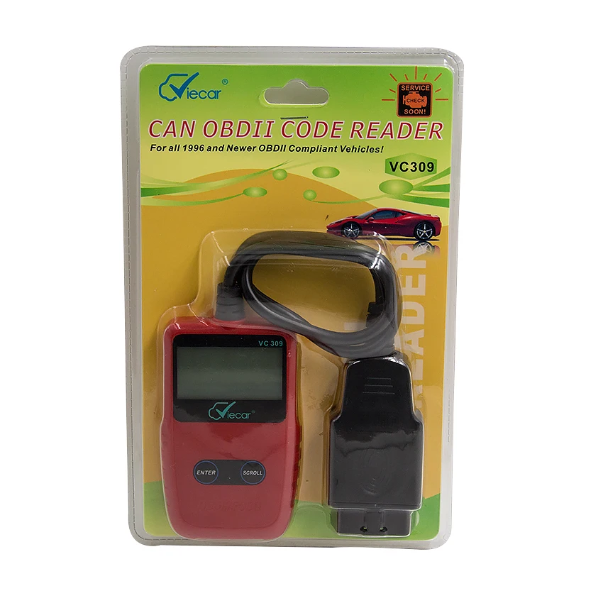 Viecar VC309 VC300 OBD2 диагностический инструмент ELM327 V1.5 Поддержка J1850 EOBD/OBD2 Высокое качество Авто сканер многоязычный
