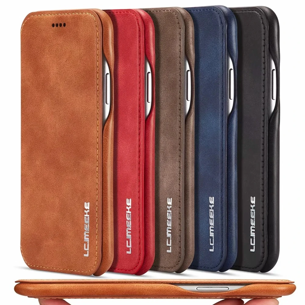 iphone 13 leather case Luxury Thin Leather Case Flip Cover for iPhone 13 12 Mini 11 Pro XS Max XR 8 7 6s Plus SE 2020 Folio Stand Magnetic Coque Slots apple 13 case