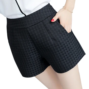 

High Waist Shorts Girls A-line Elegant Shorts Bottoms Wide-legged Shorts Casual Loose Women Booty Shorts Pockets Black 5XL