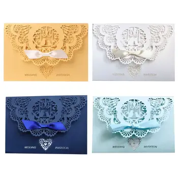 

10pcs/set European Style Lace Wedding Greeting Invitation Card Cover Laser Cut Engagement Party Supplies M0XD