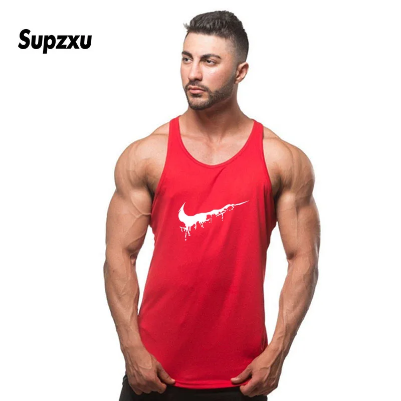 red Tanktop Модные мужские забавные майки-безрукавки без рукавов дышащие мужские безрукавки летние спортивные мужские майки с рисунком - Цвет: red