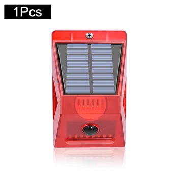 

LED Solar Alarm Light with Motion Detector Remote Controller Solar Strobe Lamp 129db Sound Security Siren Lights IP65 Waterproof
