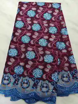 

2020 High Quality African Net Lace Fabric 100% Cotton Embroidery French Swiss voile Punch Cotton Lace Fabrics White 5Yards