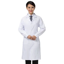 Unisex Long Sleeves Scrubs Lab  Nurse Doctor White Coat  Uniforms