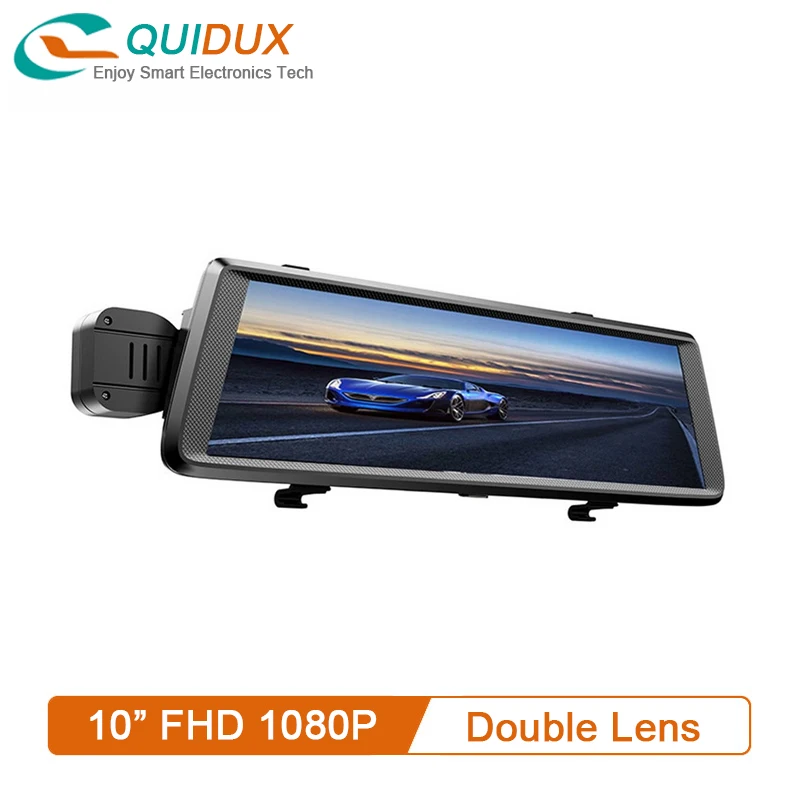 

10" 1080P Car DVR Dual Lens Cameras Vehicle Rear Camera Camcorder Video Recorder 170 Wide Angle Recording Dash Cam