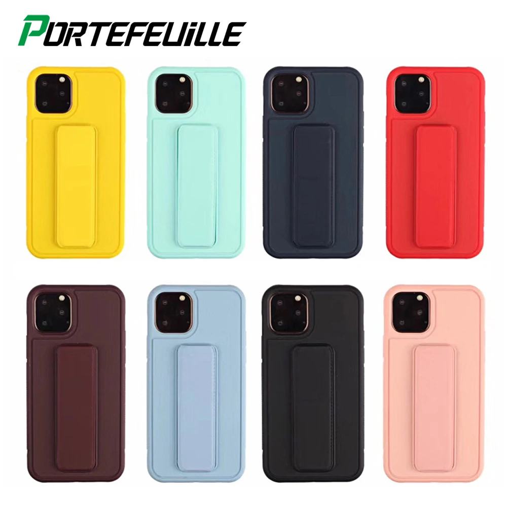 Cute Silicone Yellow Phone Case For Iphone Xs 11 Pro Max Xr X Magnetic Stand Iphone6s 6 7 8 Plus Cover Ultra Thin Strap |