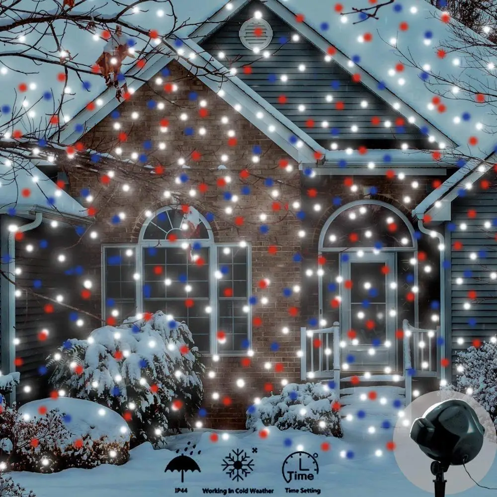 Многофункциональный вращающийся падающий снег проектор для рождества движущиеся точки Ландшафтные огни для дома праздник двор сад