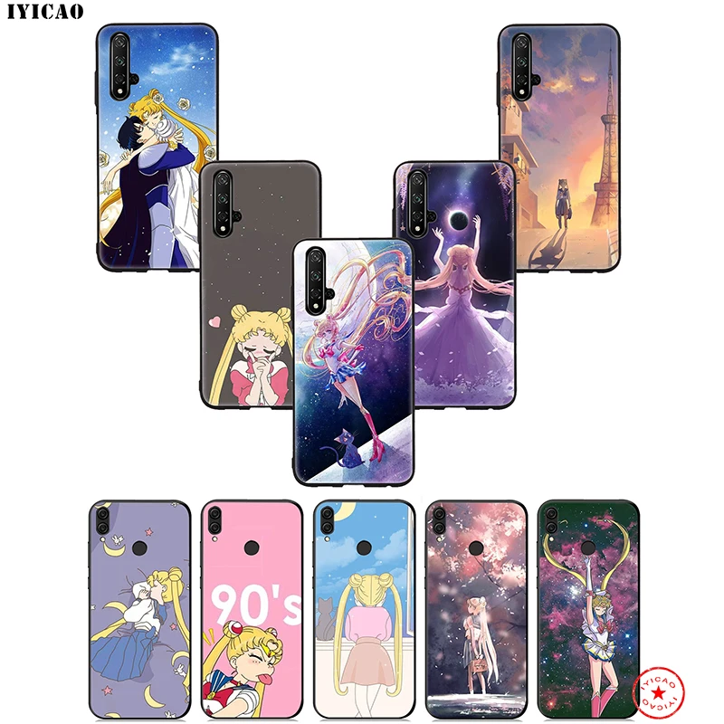 Мягкий чехол IYICAO Sailor Moon Anime для Huawei Honor 20 10 9X 9 8C 8X 8 7X 7C 7A 6A Nova 5i 4 3i 2 2i Lite Pro View Note |