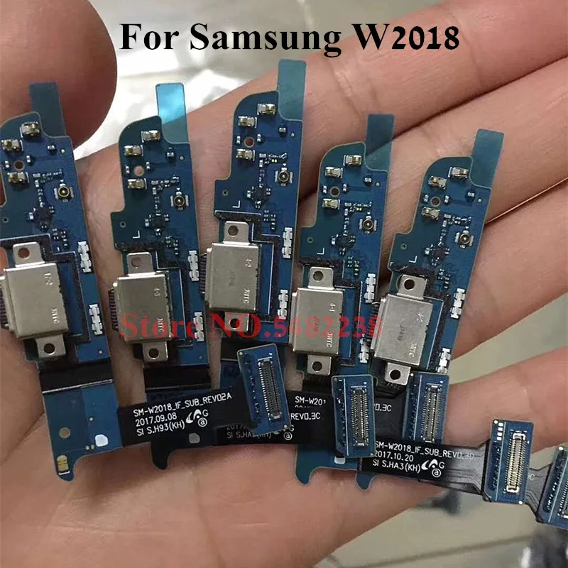 

Original USB Charging Dock Port Flex cable For Samsung W2018 SM-2018 Chaeger plug board with microphone connector Replacement