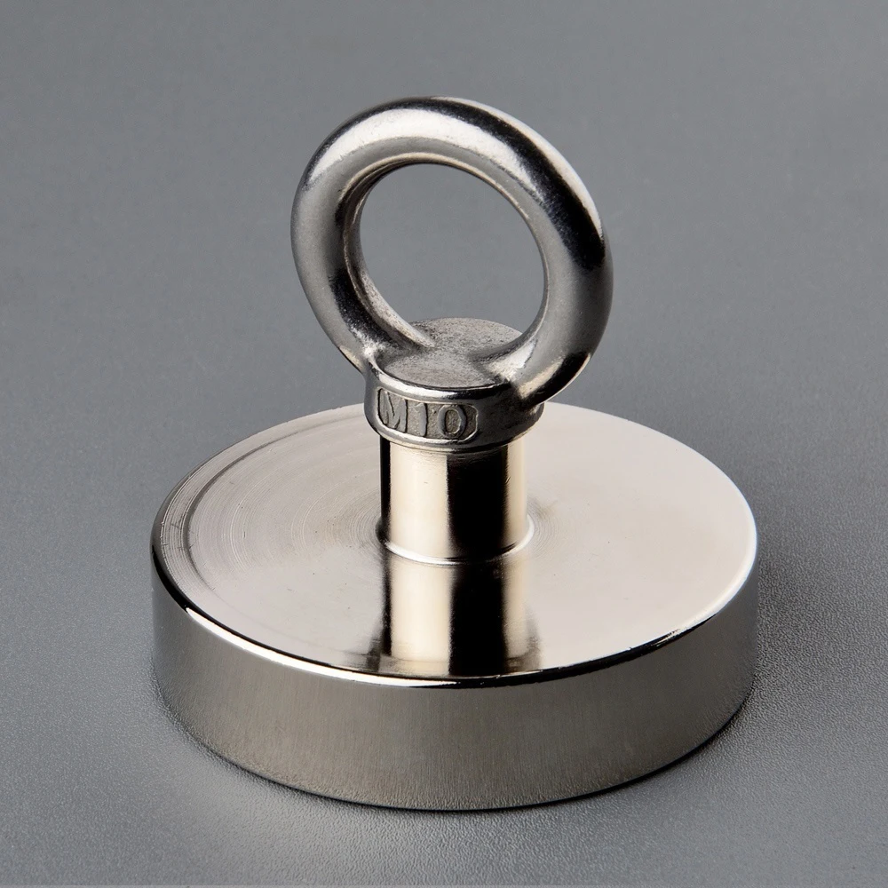 

90mm Diameter Strong Salvage Magnet Pot Fishing Magnets Deep Sea Hook Neodymium Treasure Hunter with Eyebolt Combined 400kg
