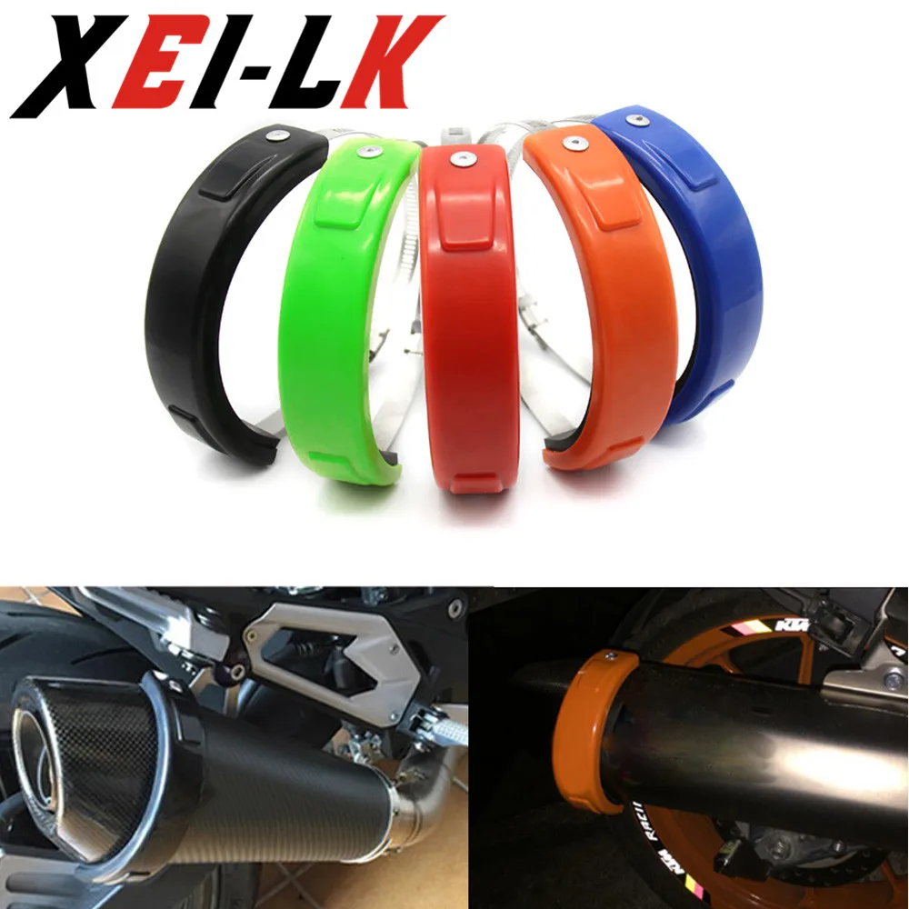 

XEILK Motorcycle Silencer Round Oval Exhaust Protector Protect Can Cover Circle ORANGE For Yamaha tmax530 tmax500