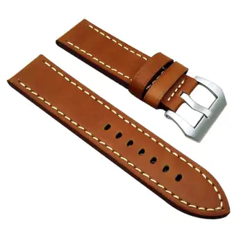 

24mm Men Leather Watch Band Replacement Strap