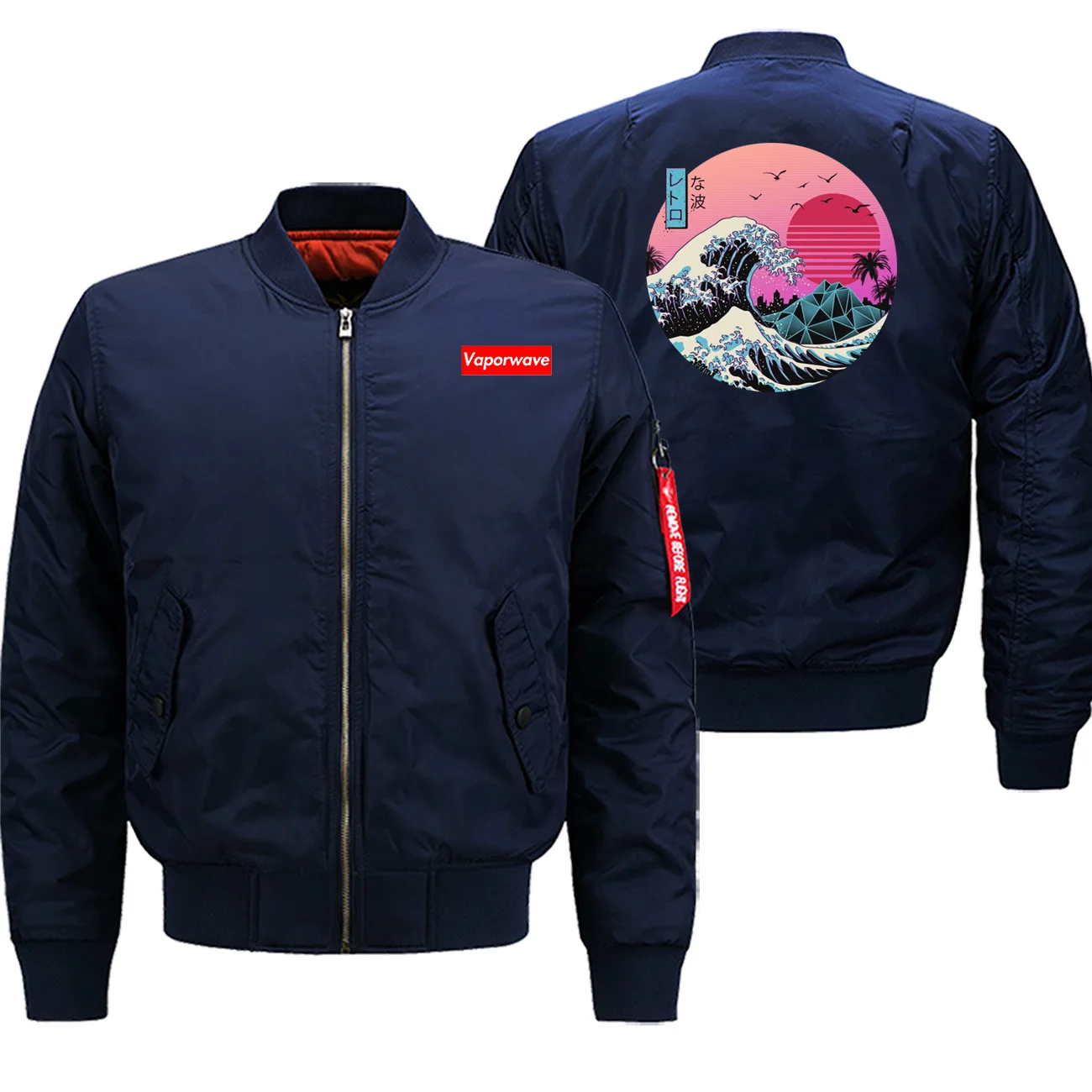 Winter Hot Sale Coat Thick Men Jackets Vaporwave Dragon Ball Streetwear Bomber Military Casual Jacket Motorcycle Warm Clothing - Цвет: dark blue6