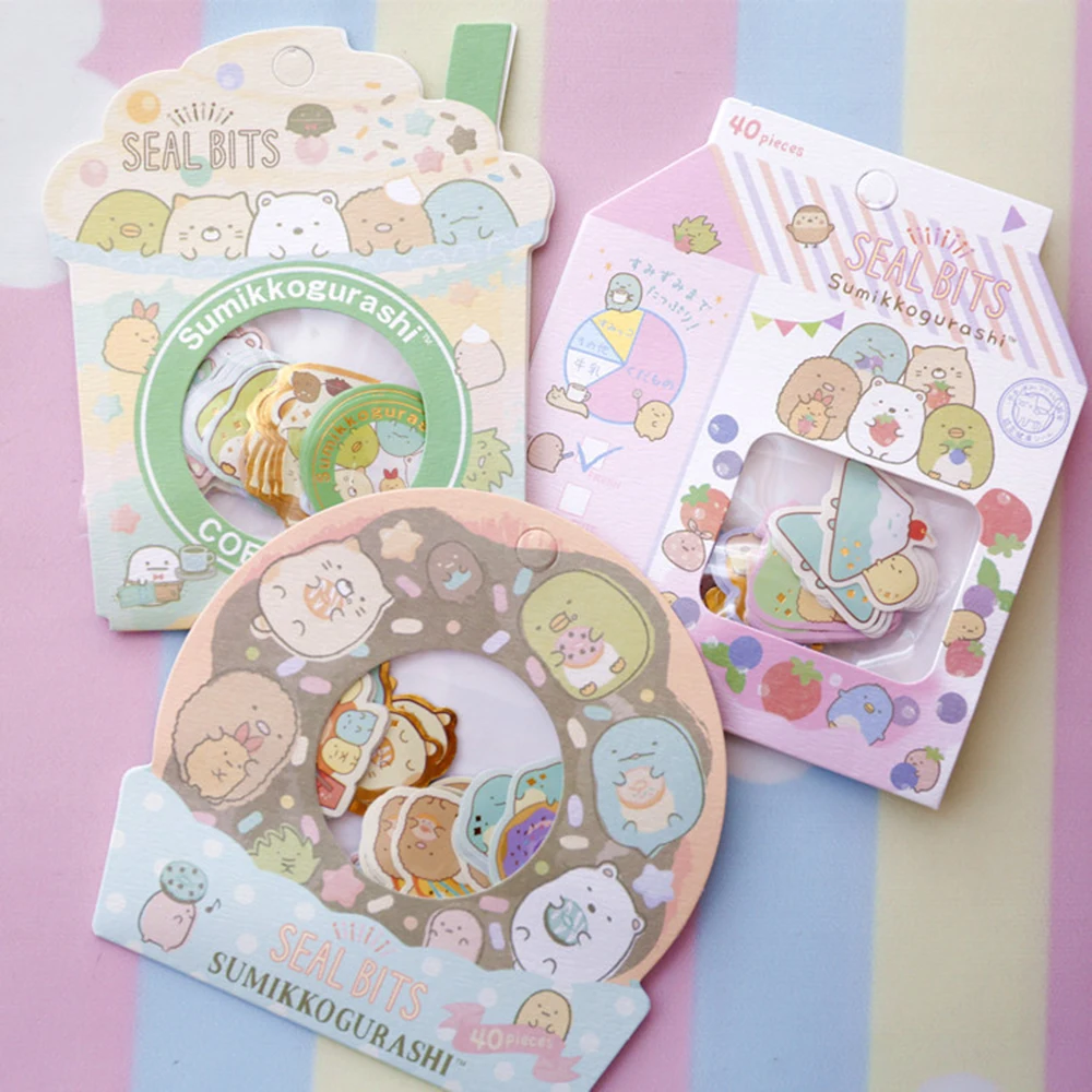 Cute Bread Cat Shark Whale Bullet Journal Decorative Washi Stickers bag Scrapbooking Stick Label Diary Stationery Album | Канцтовары для