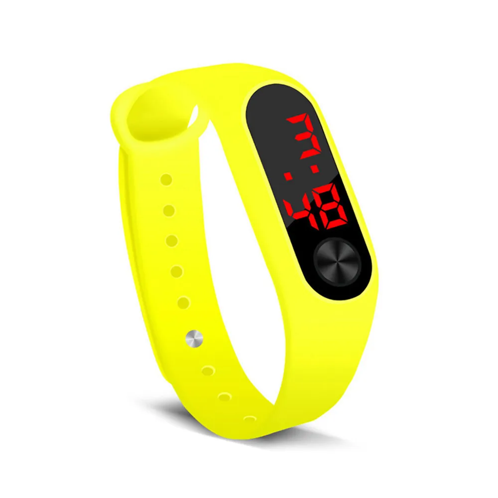 Водонепроницаемые цифровые часы для девочек и мальчиков, наручные часы, электронный светодиодный, спортивные наручные часы с подарками - Цвет: Цвет: желтый